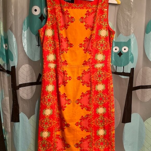 Partially lined, machine-washable, bright summery Jones + Co. dress, size 4 - Picture 1 of 3